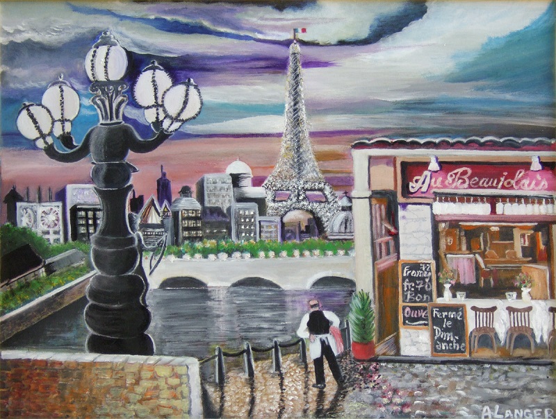 Painting entitled Paris Light Fight