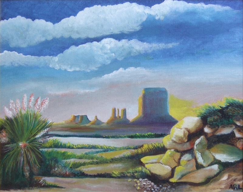 Painting of Monument Valley at Dusk
