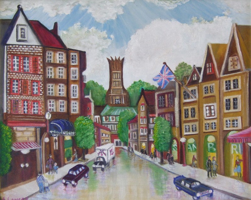 Painting of Glasglow Center, Scotland
