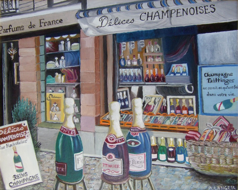 Painting of Rheims Champagne Shop